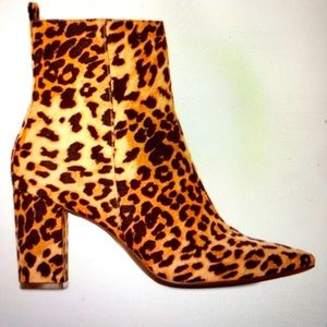 JUSTFAB Tan Leopard Olyvia Ankle Boot size 8.